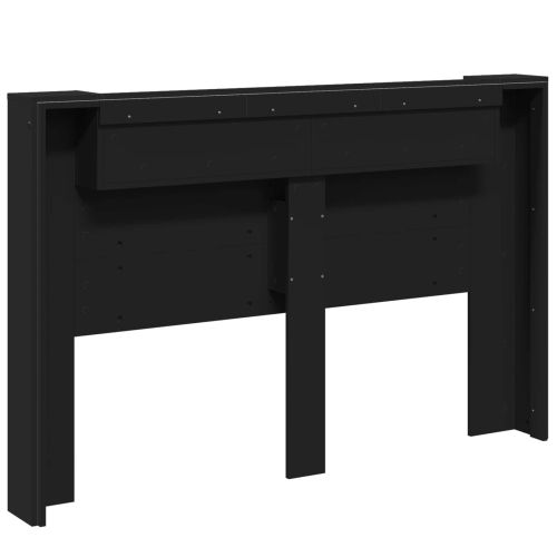 Облегалка за глава Черно 160 x 16,5 x 103,5 cm Инженерно дърво