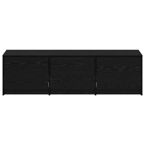 ТВ шкаф с LED осветление с чекмедже Черния дъб 140 x 34 x 40 см