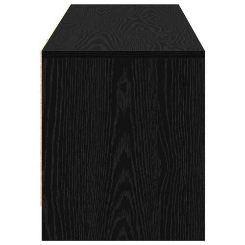 ТВ шкаф с LED осветление с чекмедже Черния дъб 140 x 34 x 40 см