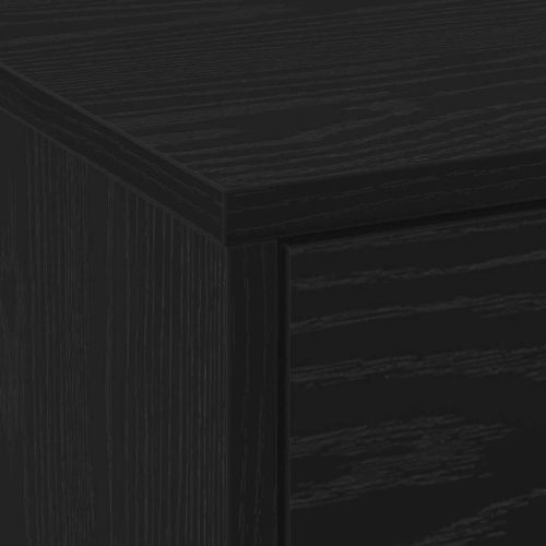 ТВ шкаф с LED осветление с чекмедже Черния дъб 140 x 34 x 40 см