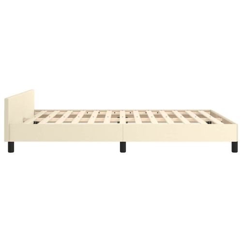 Рамка за легло с табла без матрак, кремава, 140x190 см