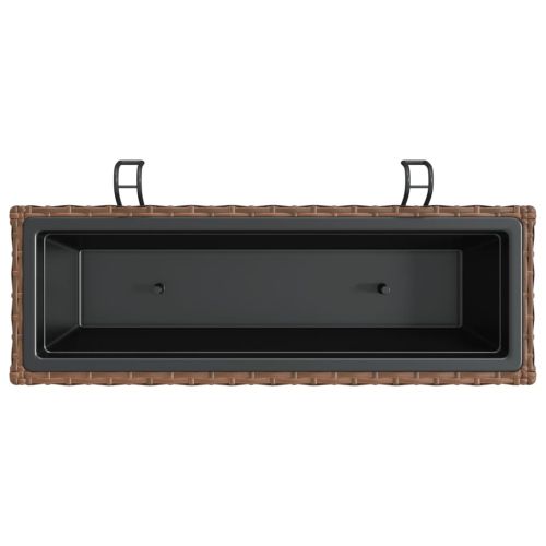 Саксии с куки 2 бр кафяв полиратан