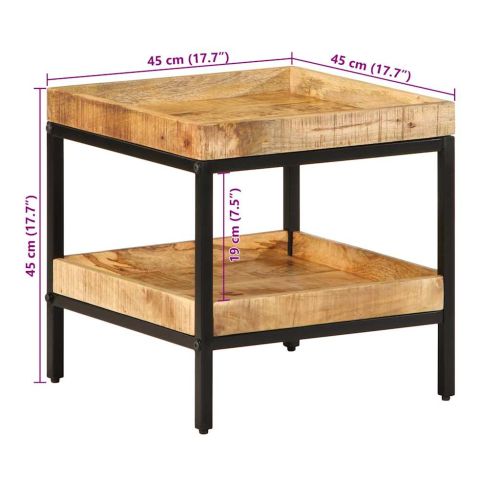 Странична маса Кафяво 45 x 45 x 45 cm Солидно мангово дърво