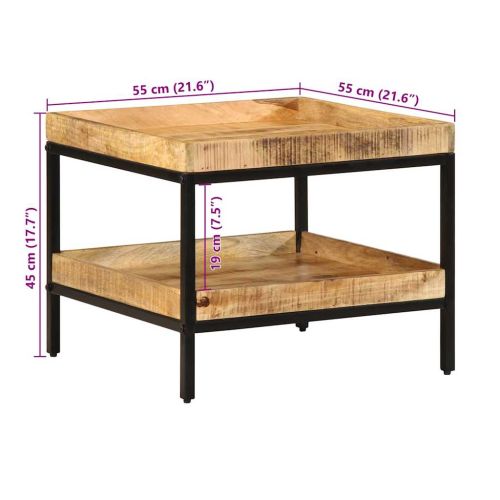 Странична маса Кафяво 55 x 55 x 45 cm Солидно мангово дърво