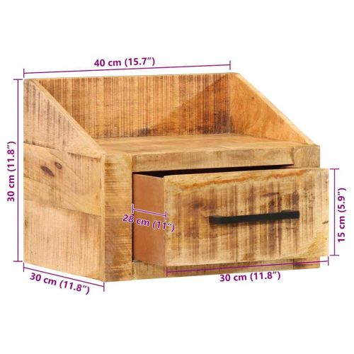 Нощен шкаф Кафяво 40 x 30 x 30 см Масивна дървесина от манго