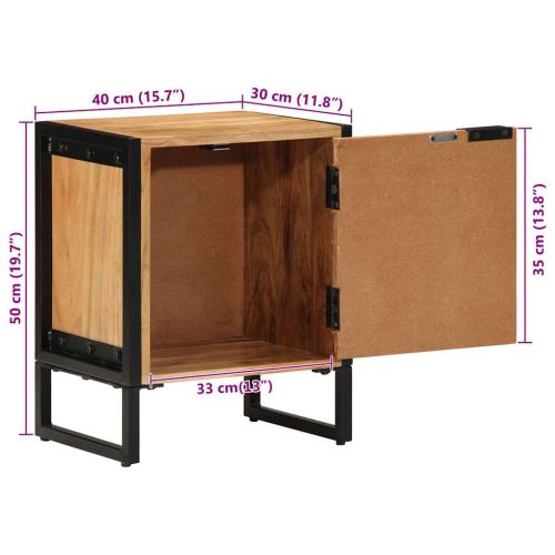 Нощен шкаф Кафяво 40 x 30 x 50 cm Масивна акациева дървесина