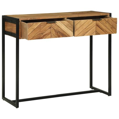 Конзолна маса Кафяво 90 x 35 x 75 см Солидно акациево дърво