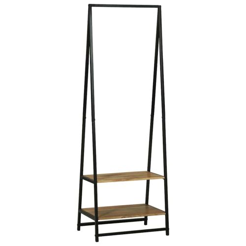 Държач за дрехи с рафт със съхранение Черно 60 х 45 х 180 см