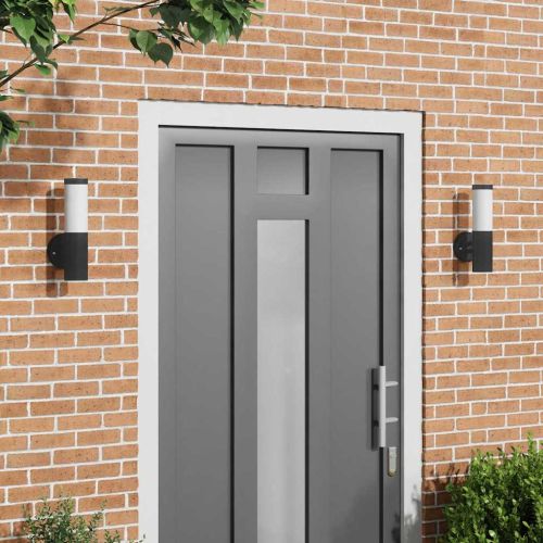 Външна стенна лампа 2 pcs Черно 15 x 7,5 x 33 см