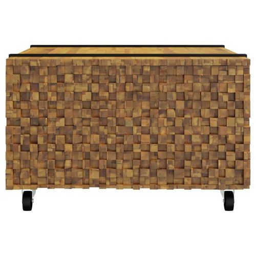 Масичка за кафе Кафяво 60 x 60 x 38 cm Солидно тиково дърво
