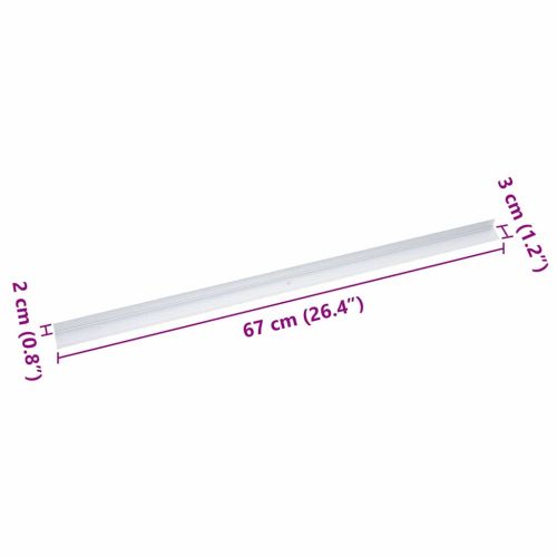 Профили за ръбове на стълби 10 pcs Сребрист 67 cm Алуминий