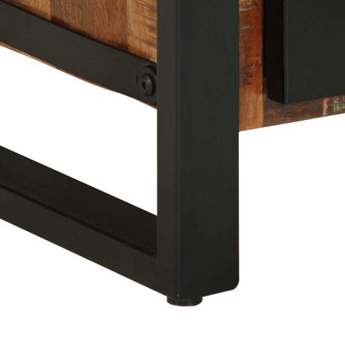 Шкаф за баня с врата Кафяво Масивна регенерирана дървесина