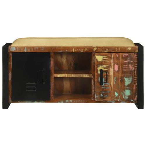 Шкаф за пейка Многоцветен Масивна регенерирана дървесина