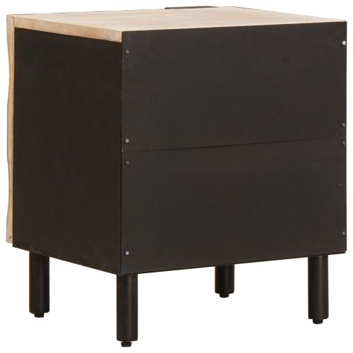 Нощен шкаф Бяло 40 x 33,5 x 46 см Солидно мангово дърво