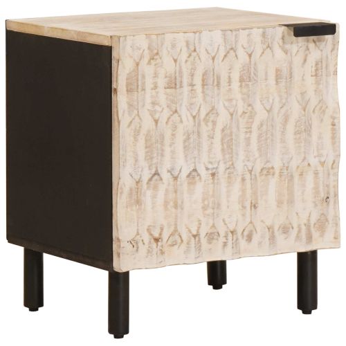 Нощен шкаф 2 pcs Бяло 40 x 33,5 x 46 см Солидно мангово дърво