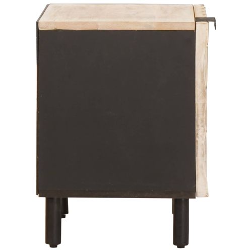 Нощен шкаф 2 pcs Бяло 40 x 33,5 x 46 см Солидно мангово дърво