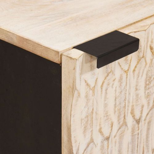 Нощен шкаф 2 pcs Бяло 40 x 33,5 x 46 см Солидно мангово дърво