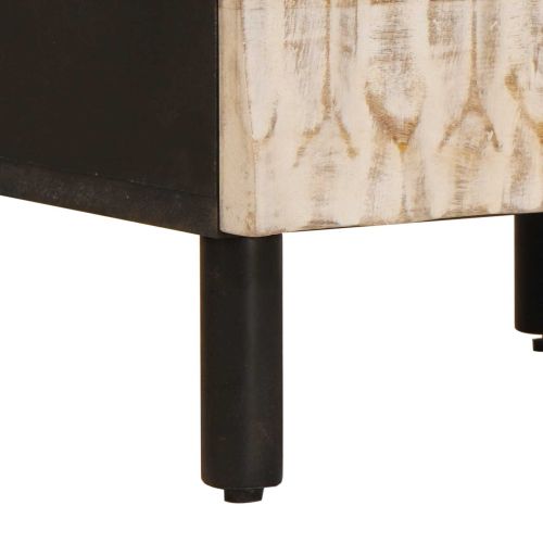 Нощен шкаф 2 pcs Бяло 40 x 33,5 x 46 см Солидно мангово дърво