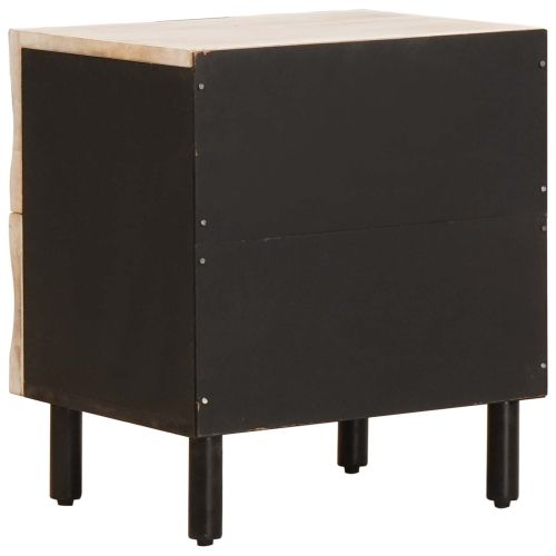 Нощен шкаф 2 pcs Бяло 40 x 33,5 x 46 см Солидно мангово дърво