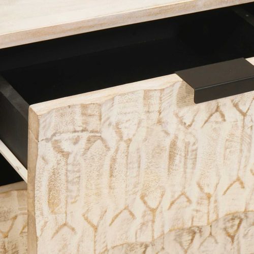 Нощен шкаф 2 pcs Бяло 40 x 33,5 x 46 см Солидно мангово дърво