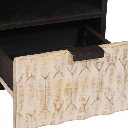 ТВ шкаф с чекмедже Финал на бяло измиване 70 x 33,5 x 46 см