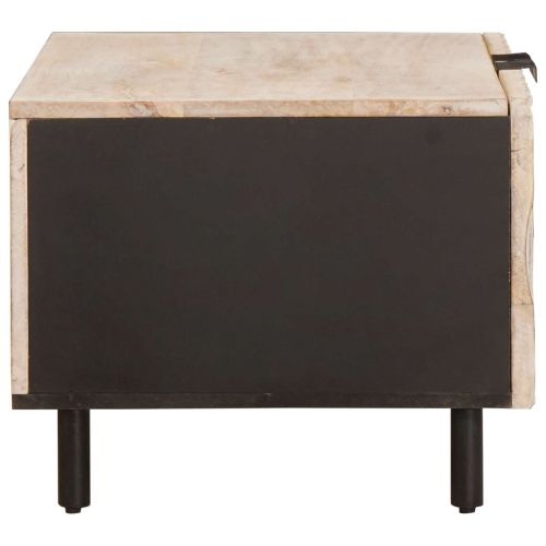 Масичка за кафе Бяло 80 x 50 x 40 cm Солидно мангово дърво