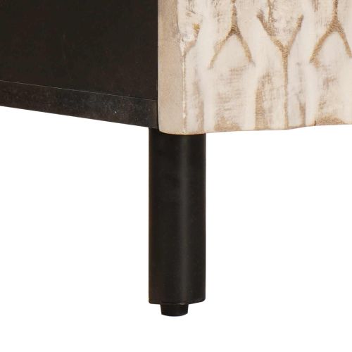 Нощен шкаф 2 pcs Бяло 40 x 33 x 46 см Солидно мангово дърво