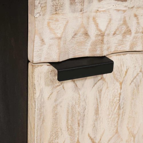 Нощен шкаф Бяло 50 x 33 x 60 см Солидно мангово дърво