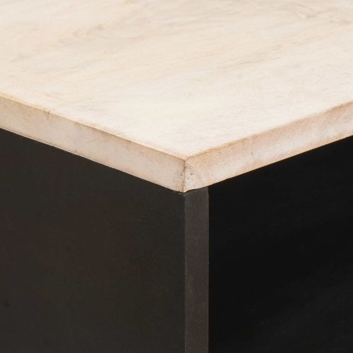 Нощен шкаф Бяло 50 x 33 x 60 см Солидно мангово дърво