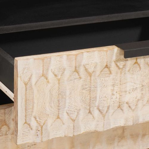 Нощен шкаф Бяло 50 x 33 x 60 см Солидно мангово дърво