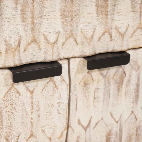 Нощен шкаф Бяло 50 x 33 x 60 см Солидно мангово дърво