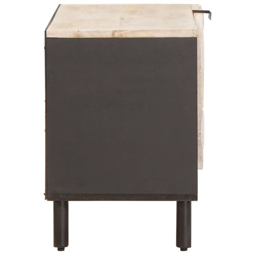 ТВ шкаф със съхранение Финал на бяло измиване 80 x 31,5 x 46 см