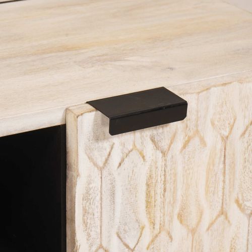 ТВ шкаф със съхранение Финал на бяло измиване 80 x 31,5 x 46 см