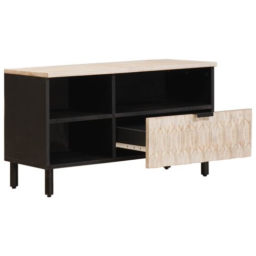 ТВ шкаф с чекмедже Финал на бяло измиване 80 x 33,5 x 46 см