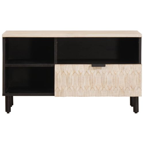 ТВ шкаф с чекмедже Финал на бяло измиване 80 x 33,5 x 46 см