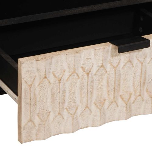 ТВ шкаф с чекмедже Финал на бяло измиване 80 x 33,5 x 46 см