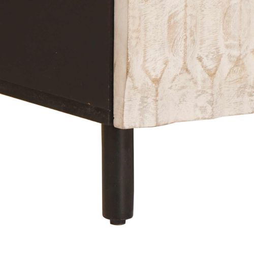 ТВ шкаф с чекмедже Финал на бяло измиване 100 x 33,5 x 46 см