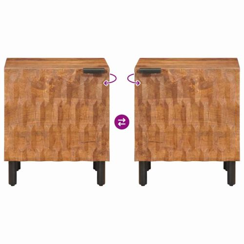 Нощен шкаф Кафяво 40 x 33,5 x 46 см Солидно мангово дърво