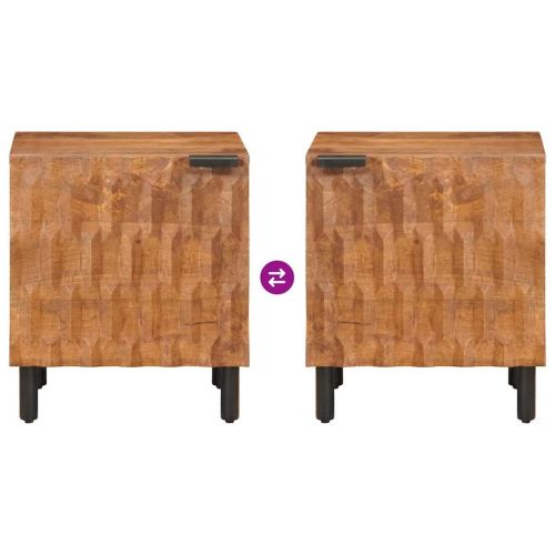 Нощен шкаф 2 pcs Кафяво 40 x 33,5 x 46 см Солидно мангово дърво