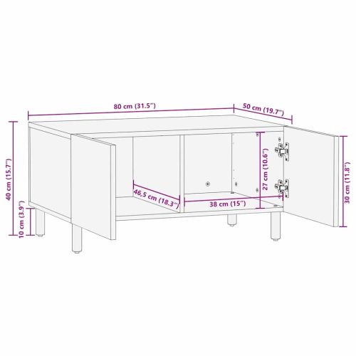 Масичка за кафе Кафяво 80 x 50 x 40 cm Солидно мангово дърво