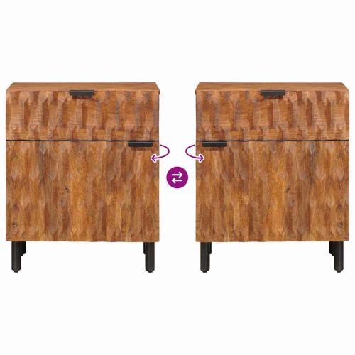 Нощен шкаф Кафяво 50 x 33 x 60 см Солидно мангово дърво