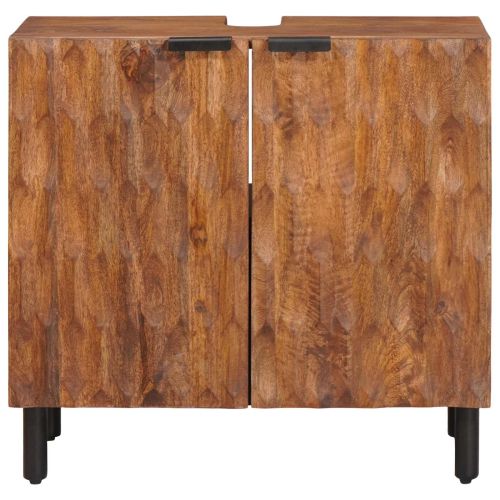 Шкаф за мивка в баня Едноцветен Кафяво