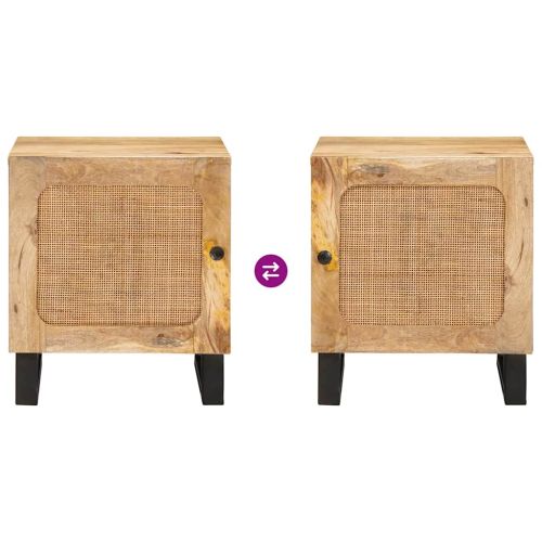 Нощен шкаф 2 pcs Естествен 40 x 33,5 x 46 см