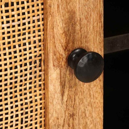 ТВ шкаф с рафт Кафяво 105 x 33,5 x 46 см Солидно мангово дърво