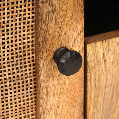 ТВ шкаф с врата Кафяво 105 x 33,5 x 46 см Солидно мангово дърво