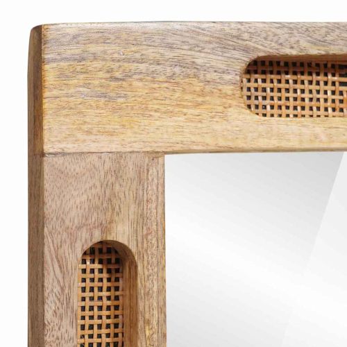 Огледало за баня Кафяво 50 x 70 x 3 см Солидно мангово дърво