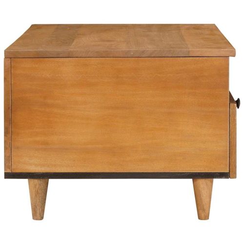 Масичка за кафе с чекмедже с рафт Светло кафяво 80 x 54 x 40 см