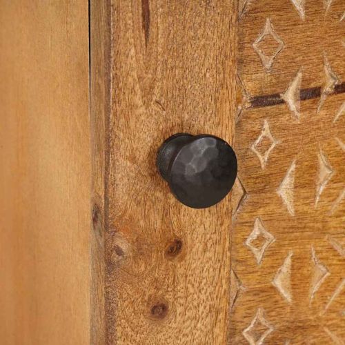 Висок шкаф Светлокафяво 40 x 33 x 110 см мангово дърво масив