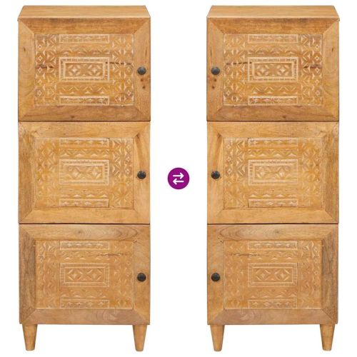 Висок шкаф Светлокафяво 40 x 33 x 110 см мангово дърво масив