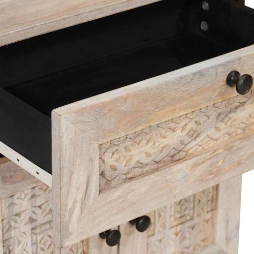 Нощен шкаф Бежово 50 x 33 x 60 см Масивна акациева дървесина